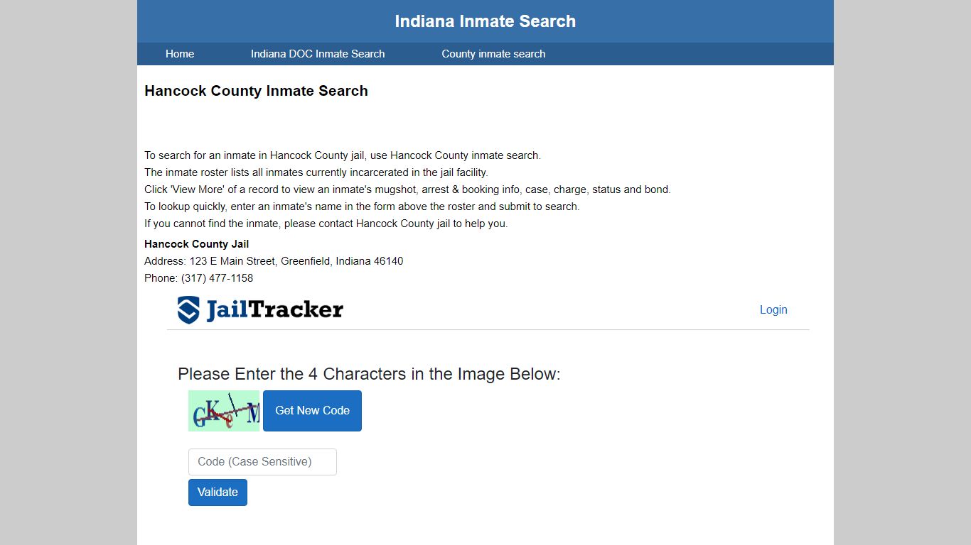Hancock County Jail Inmate Search - Indiana Inmate Search