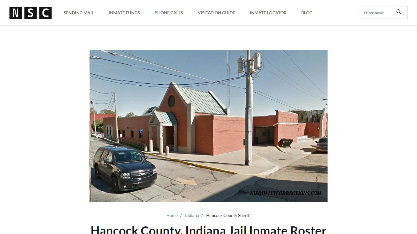 Hancock County, Indiana Jail Inmate List